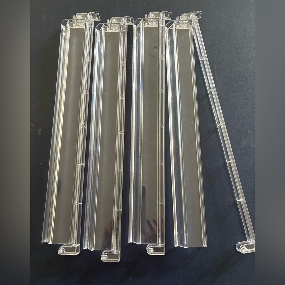 Clear acrylic mahjong racks, they were gifted to me - not sure of manufacturer